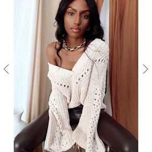 12th Tribe Frost Pink Chunky Knit Sweater